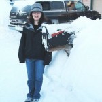 Mandi and a snowbank