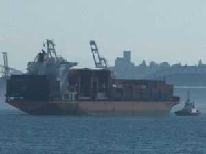 Tug and cargo ship