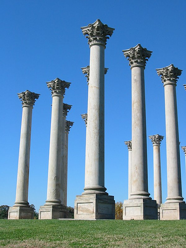Pillars and sky at the Arboretum