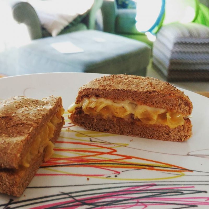 Mac and cheese cheeseburger.