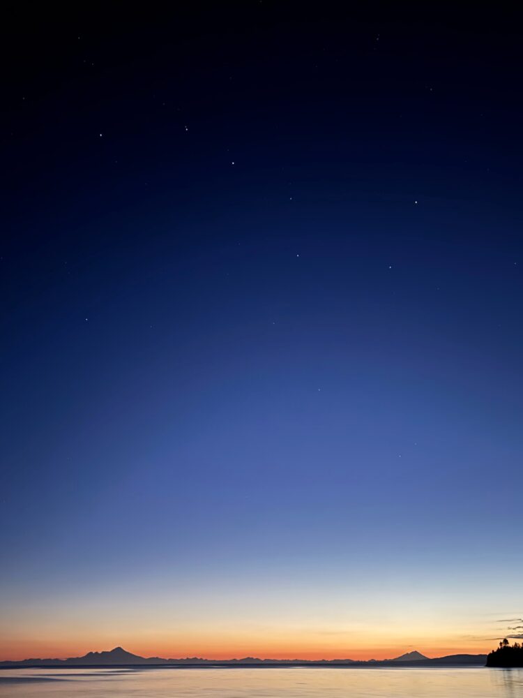 A view of the night sky from Cabin 3 at Hesketh Island.
